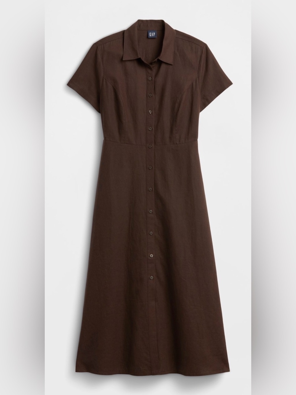 NWT GAP linen blend midi shirtdress. Size Medium. Spring 2026 - Picture 3 of 4